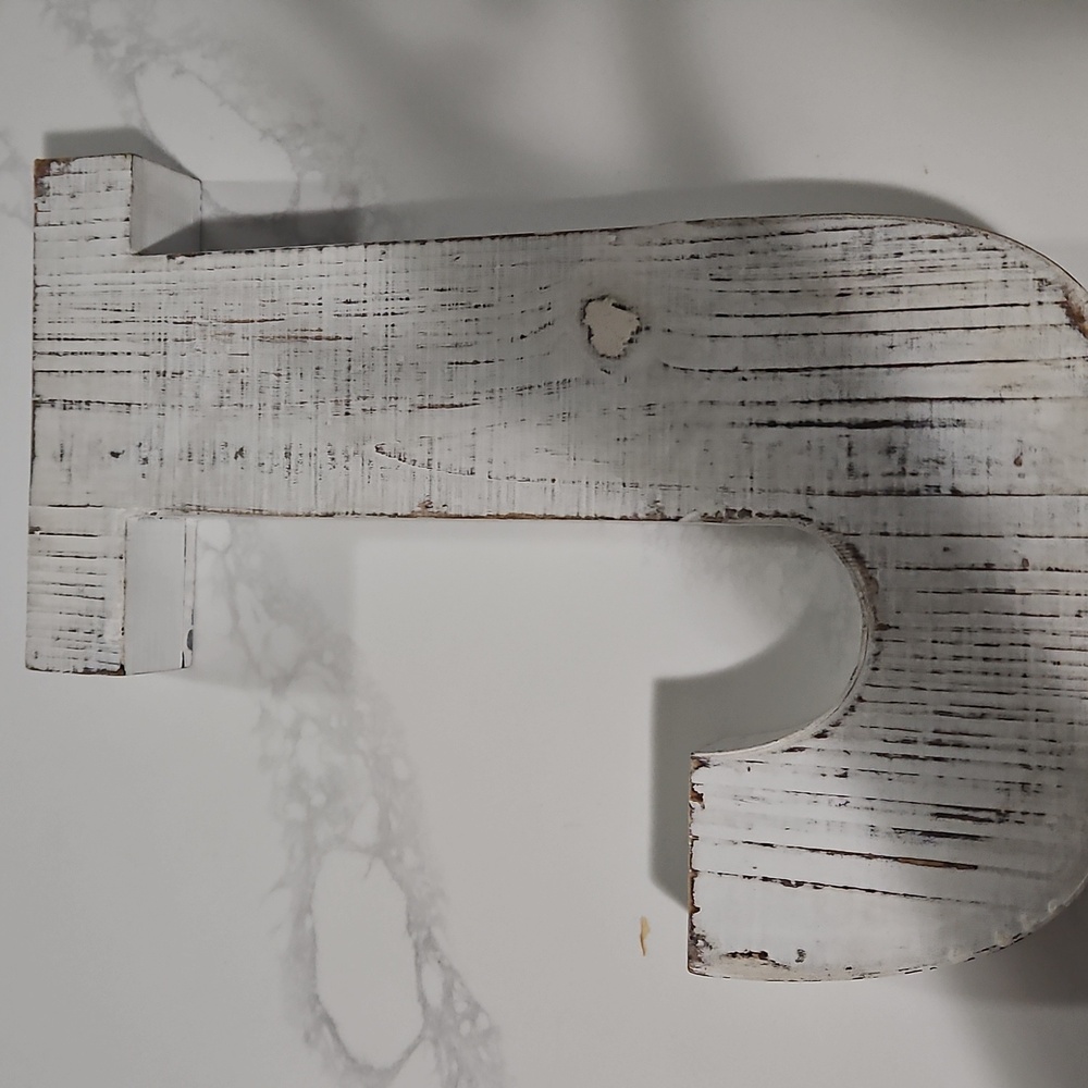 Hobby Lobby Distressed White Wooden Letter 'J' Decor